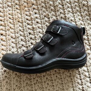 Black with red stitching  Bionica Boots. Size 8